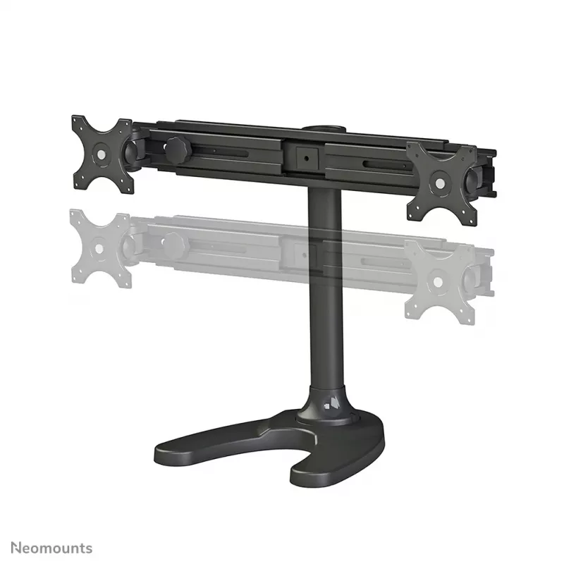 Neomounts FPMA-D700DD suporte de secretária para dois monitores, articulado, 19-30 polegadas (48,3-76,2 cm), 8 kg por ecrã, VESA 75x75-100x100, base/passa-cabos, preto