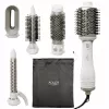 Adler AD 2027 modelador-secador de cabelo 5 em 1, 1200 W, 2 níveis de aquecimento, 5 acessórios com revestimento cerâmico, branco/champanhe