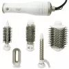 Adler AD 2027 modelador-secador de cabelo 5 em 1, 1200 W, 2 níveis de aquecimento, 5 acessórios com revestimento cerâmico, branco/champanhe