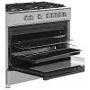 Fogão a gás e elétrico independente Ravanson KWGE-K90A Cheff, 90 cm, placa de 5 bicos (wok), forno elétrico 110 l, aço inoxidável/prateado