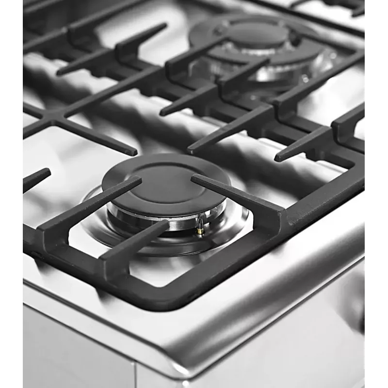 Fogão a gás e elétrico independente Ravanson KWGE-K90A Cheff, 90 cm, placa de 5 bicos (wok), forno elétrico 110 l, aço inoxidável/prateado
