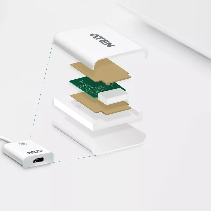 Conversor ativo DisplayPort para HDMI ATEN 4K, 3D, até 3840 x 2160 @30Hz