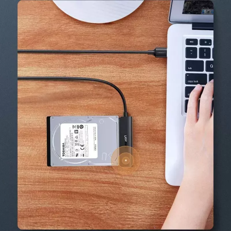 Caixa externa SATA III USB 3.0 de 2,5 polegadas UGREEN 70609 para SSD/HDD SATA de 2,5 polegadas, USB-A para SATA, 5 Gbit/s, preto
