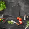 Tábua de corte GEFU SLIZE retangular madeira cinzento – tábua de corte de madeira retangular GEFU SLIZE 13967, acabamento cinzento