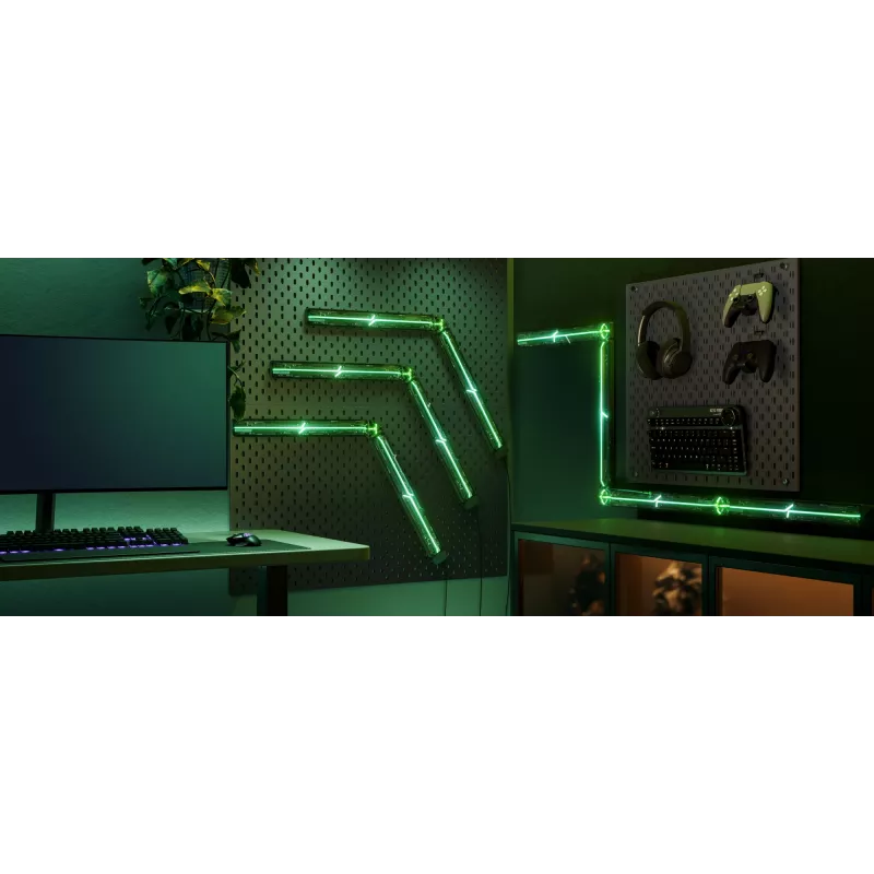 Luz de parede inteligente Govee Gaming Wall Lights (4+1) – Wi-Fi/Bluetooth, multicolor, 4 peças, 370×45×30 mm