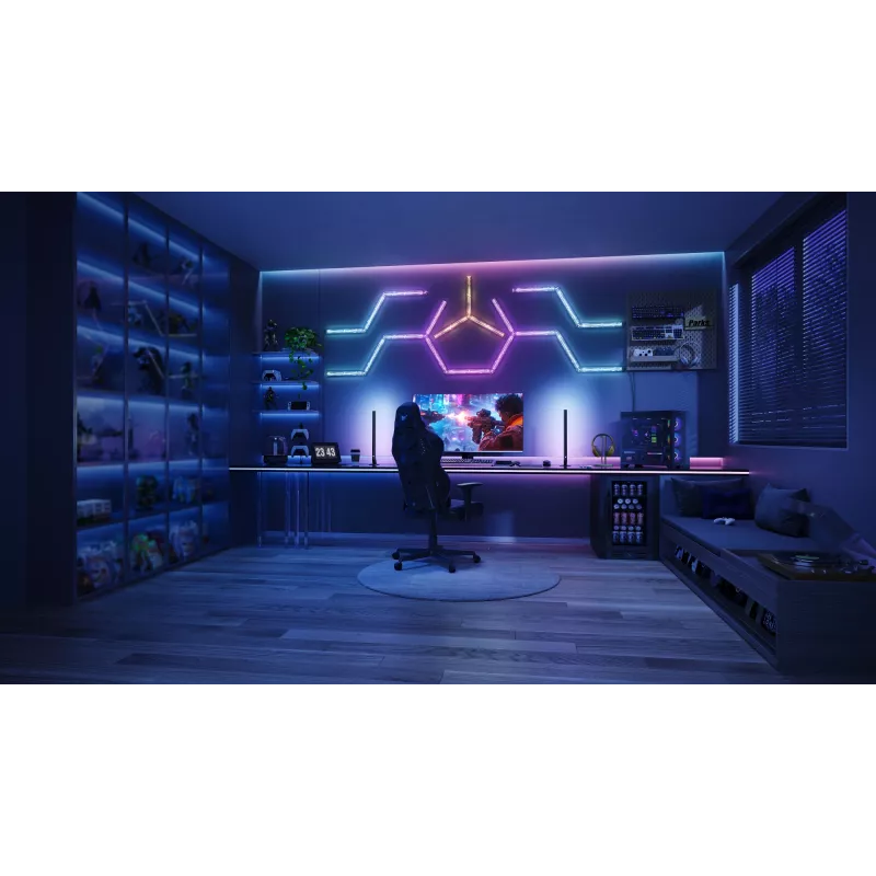 Luz de parede inteligente Govee Gaming Wall Lights (4+1) – Wi-Fi/Bluetooth, multicolor, 4 peças, 370×45×30 mm