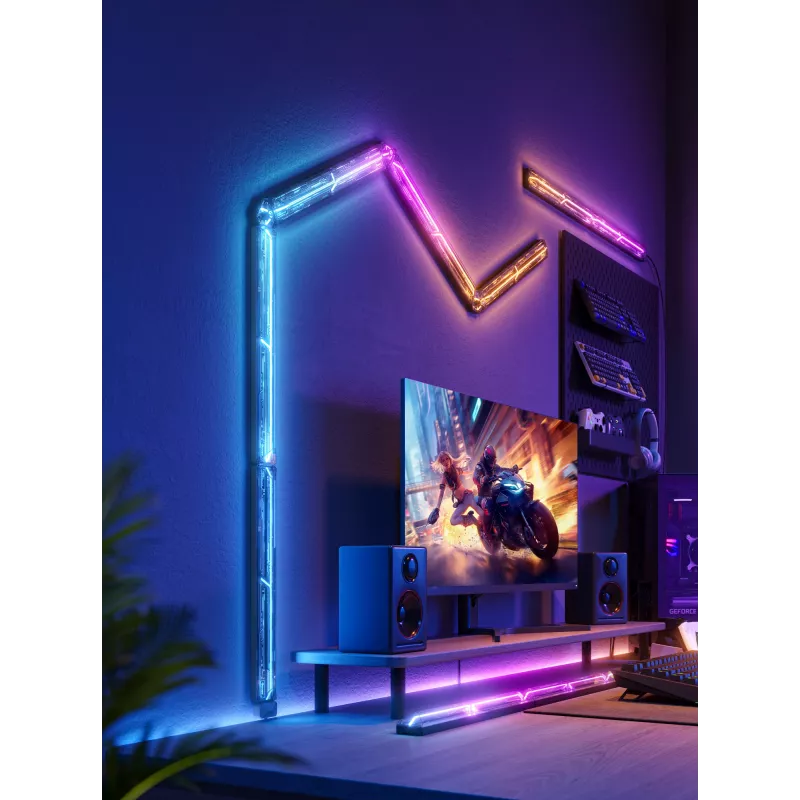 Luz de parede inteligente Govee Gaming Wall Lights (4+1) – Wi-Fi/Bluetooth, multicolor, 4 peças, 370×45×30 mm