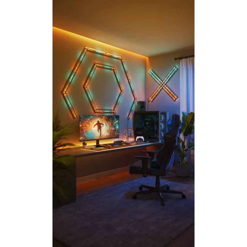 Luz de parede inteligente Govee Gaming Wall Lights (4+1) – Wi-Fi/Bluetooth, multicolor, 4 peças, 370×45×30 mm
