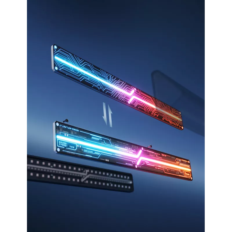 Luz de parede inteligente Govee Gaming Wall Lights (4+1) – Wi-Fi/Bluetooth, multicolor, 4 peças, 370×45×30 mm