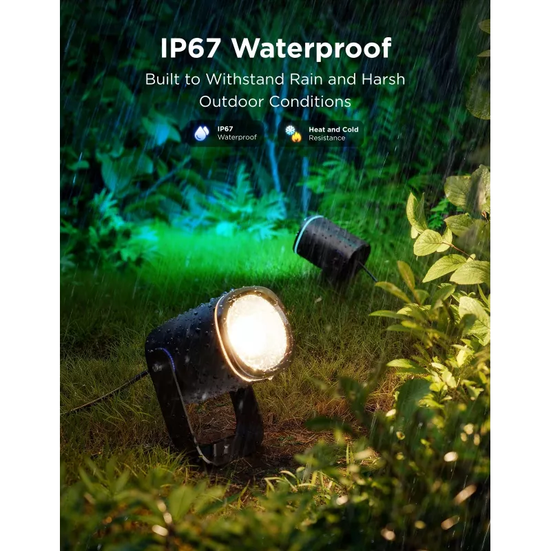 Holofote exterior Govee H7093 RGBICWW 750 lm Wi‑Fi 2,4 GHz, RGB + branco quente