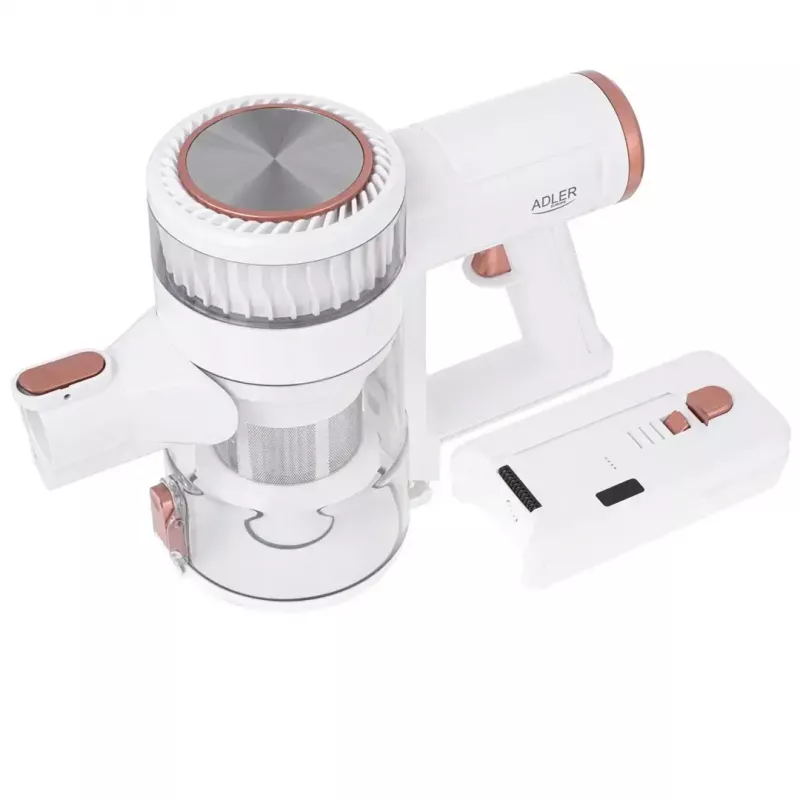 Aspirador vertical sem fios Adler AD 7079, motor sem escovas, 9000 Pa, 2200 mAh, 0,4 L sem saco