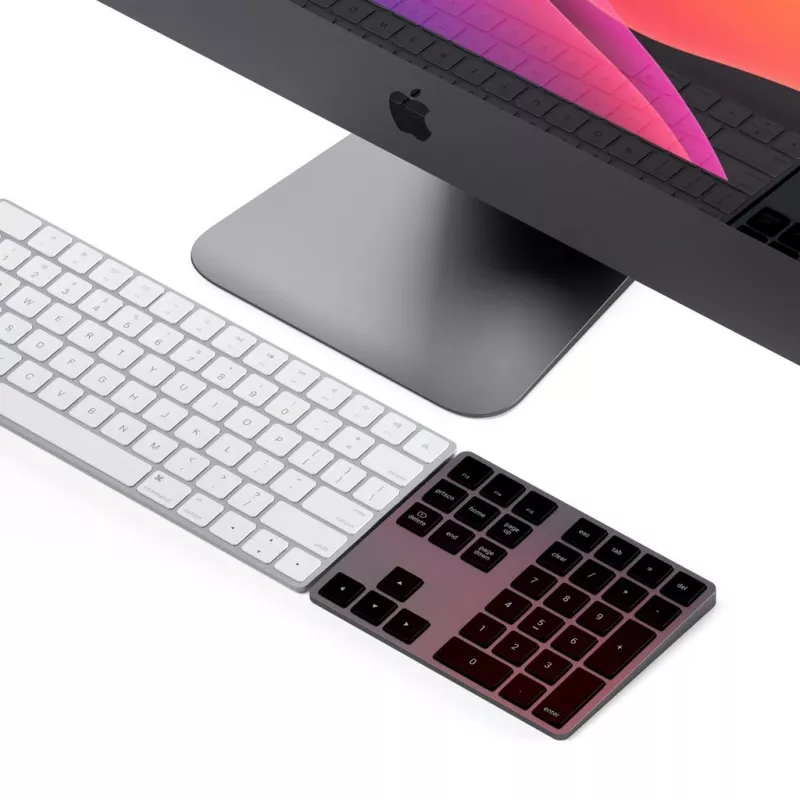 Satechi ST-XLABKM teclado numérico sem fios Bluetooth Extended, cinzento sideral