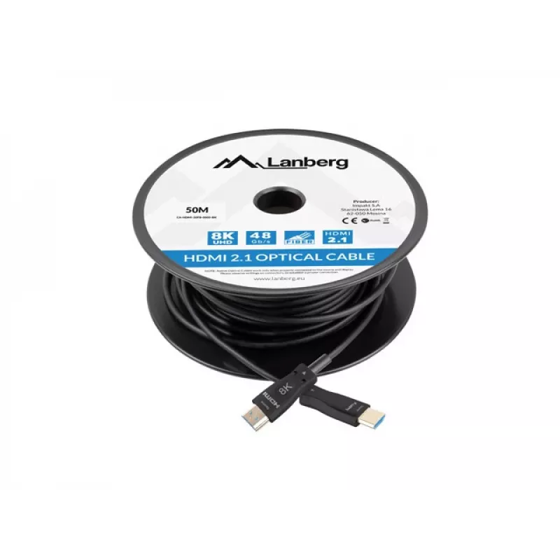 Cabo HDMI Lanberg CA-HDMI-30FB-0500-BK 50 m HDMI Type-A 2.1 48 Gbit/s preto