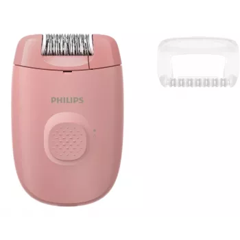 Depiladora Philips BRE227/00 com fio rosa — função de massagem, alimentação elétrica, com escova de limpeza