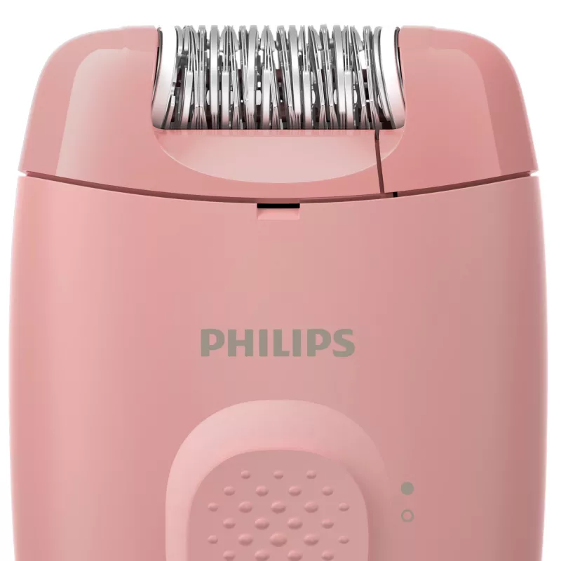Depiladora Philips BRE227/00 com fio rosa — função de massagem, alimentação elétrica, com escova de limpeza