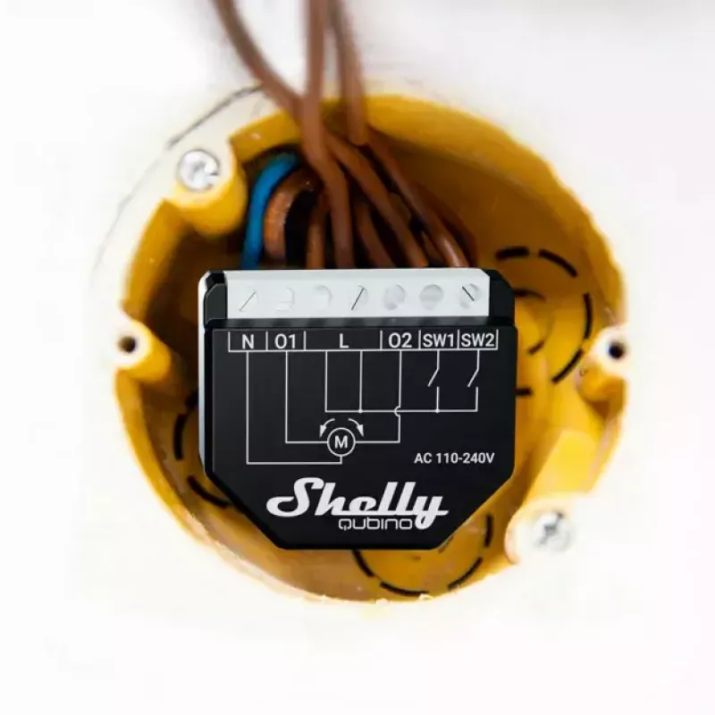 Relé inteligente Shelly Wave Shutter preto 10 A 110–230 V, alcance máx. 40 m, 25 dBmW