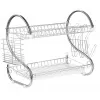 Escorredor de louça para bancada Maestro MR-1025-43, metal, 43 cm de largura, preto, tabuleiro de escoamento, compartimentos para talheres e copos