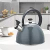 Maestro MR-1302-GREY chaleira com apito para fogão, 2,5 l, aço inoxidável, cinzento