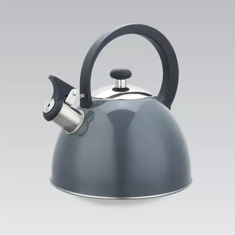 Maestro MR-1302-GREY chaleira com apito para fogão, 2,5 l, aço inoxidável, cinzento