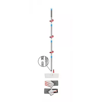 Conjunto de esfregona para limpeza húmida ESPERANZA EHS004 com balde, cabeça de microfibra substituível, junta rotativa, 1250 mm de altura, 1,1 kg