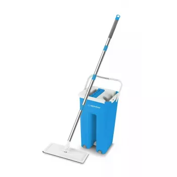 Conjunto de esfregona para limpeza húmida ESPERANZA EHS004 com balde, cabeça de microfibra substituível, junta rotativa, 1250 mm de altura, 1,1 kg