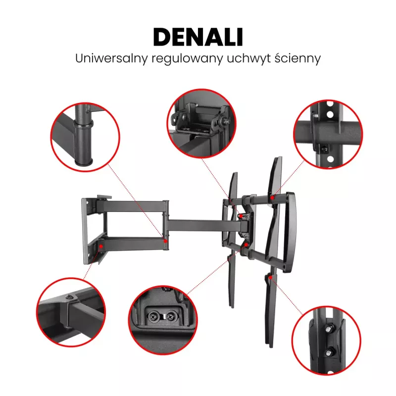 Montis Denali MT162 suporte de TV para ecrãs de 37-105 polegadas, máx. 75 kg, preto
