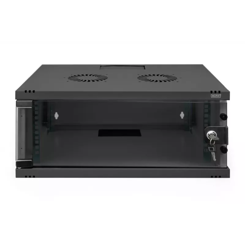 Armário de parede DIGITUS 4U SOHO não montado 241x540x400mm porta frontal em vidro preto