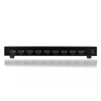 Splitter HDMI DIGITUS, 8 portas 1080p, 3D, HDMI High Speed, 2,25 GHz/225 MHz, caixa metálica, preto