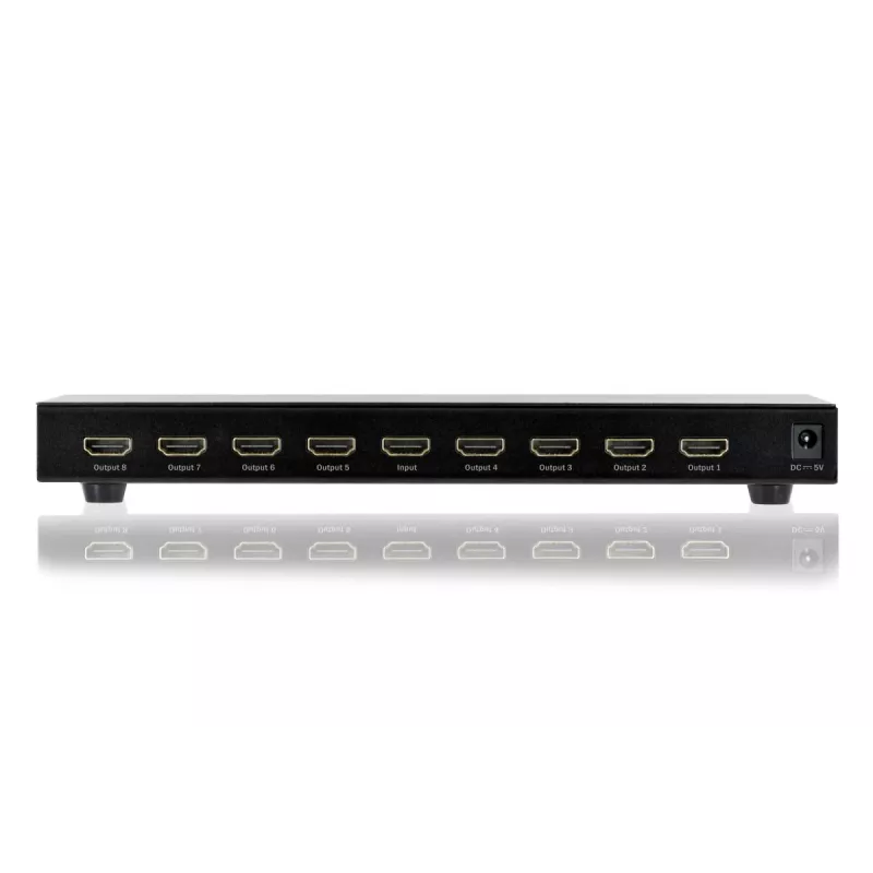 Splitter HDMI DIGITUS, 8 portas 1080p, 3D, HDMI High Speed, 2,25 GHz/225 MHz, caixa metálica, preto