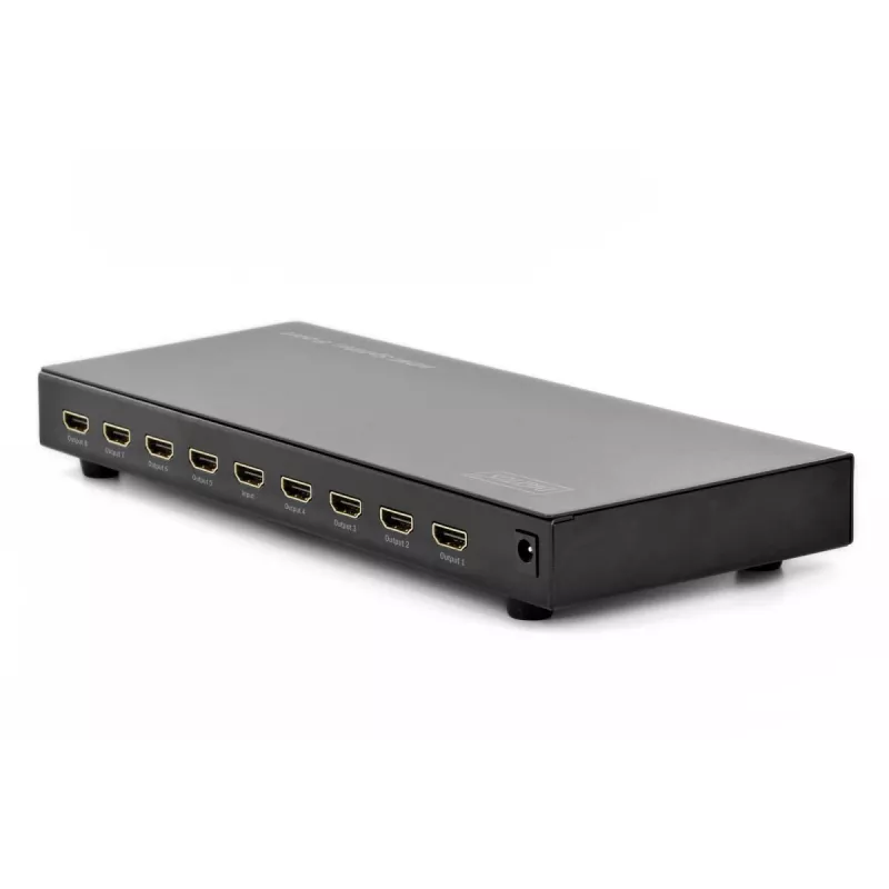 Splitter HDMI DIGITUS, 8 portas 1080p, 3D, HDMI High Speed, 2,25 GHz/225 MHz, caixa metálica, preto