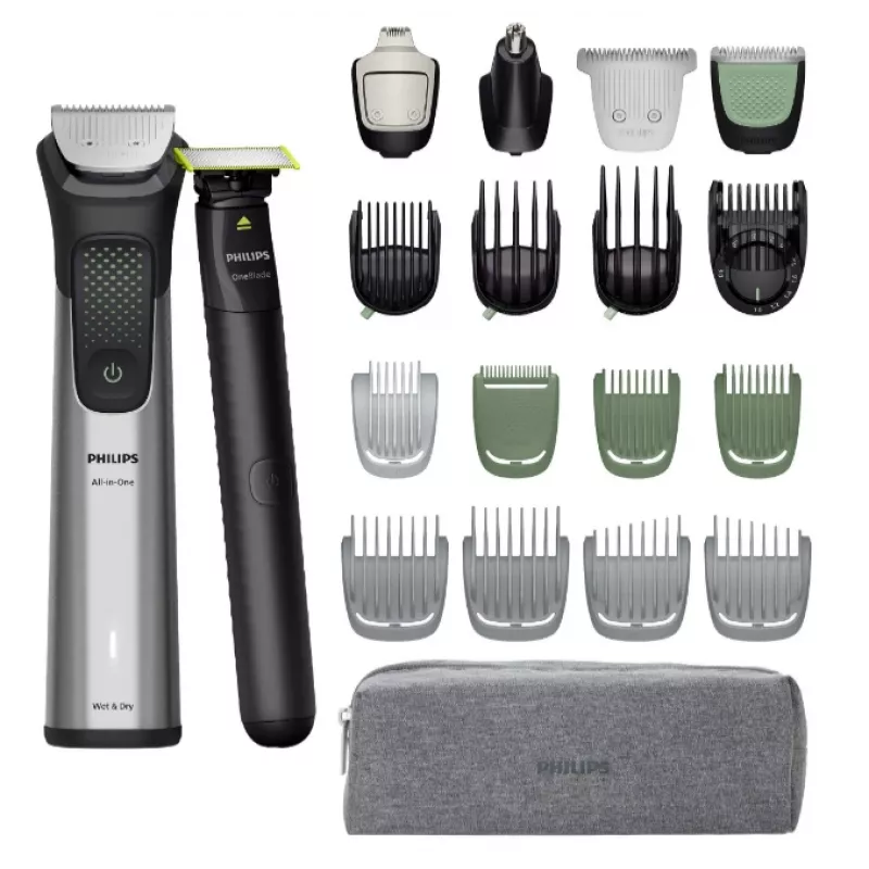 Aparador All-in-One Philips Série 9000 MG9557/15 aparador 20-em-1 prateado 120 min. de autonomia
