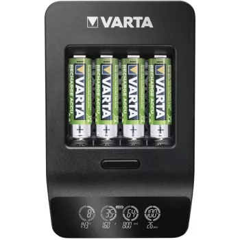 Carregador inteligente VARTA LCD Smart Charger+ com 4 pilhas AA 2100 mAh
