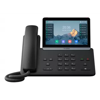 Telefone IP Yealink SIP-T87W — LCD de 7 polegadas 800×480, auscultador com e sem fios, agenda telefónica com 1000 entradas, codecs G.711/G.723/G.726/G.729