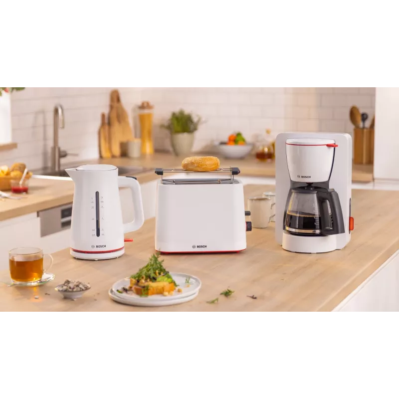 Chaleira elétrica Bosch TWK3M121 — 1,7 L, 2400 W, branco, corpo em plástico