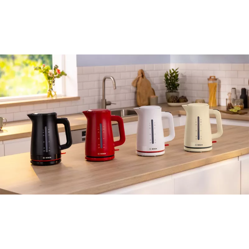 Chaleira elétrica Bosch TWK3M121 — 1,7 L, 2400 W, branco, corpo em plástico