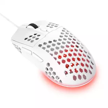 Rato Trust GXT928W USB ótico leve branco