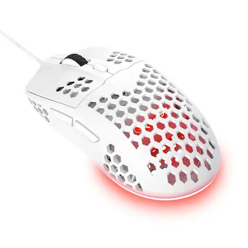 Rato Trust GXT928W USB ótico leve branco