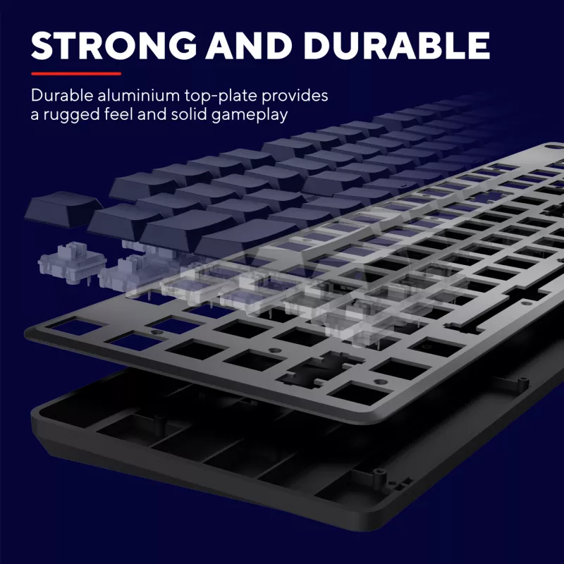 Teclado gaming Trust GXT 868 Torix USB + RF Wireless + Bluetooth QWERTY US English preto