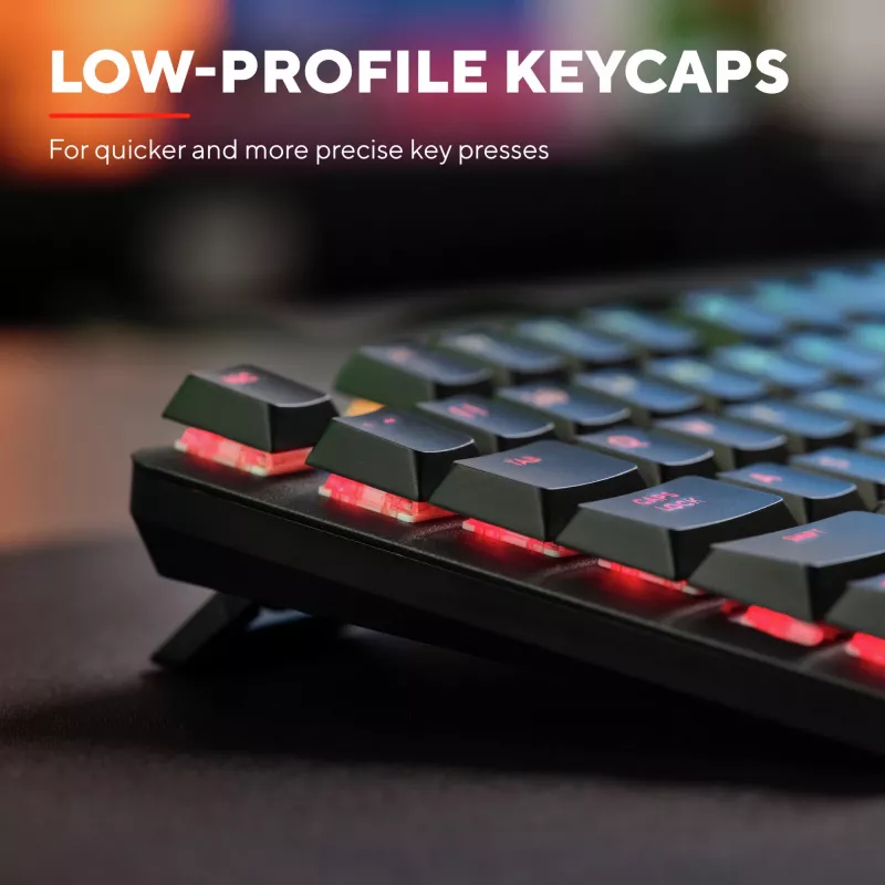 Teclado gaming Trust GXT 868 Torix USB + RF Wireless + Bluetooth QWERTY US English preto