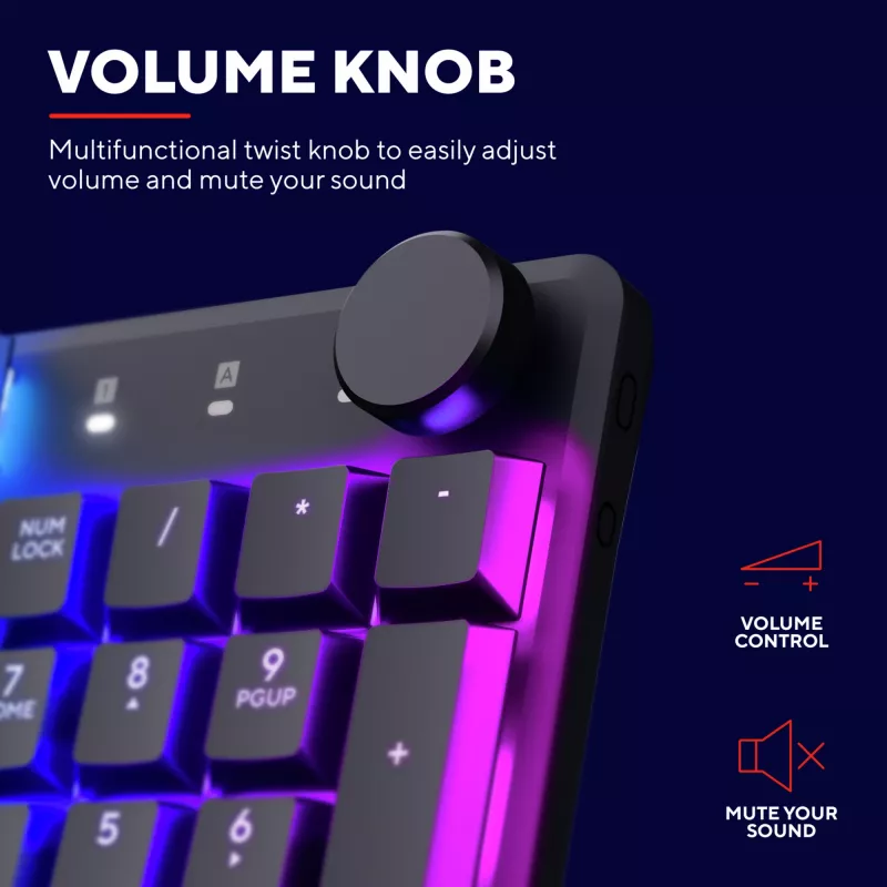 Teclado gaming Trust GXT 868 Torix USB + RF Wireless + Bluetooth QWERTY US English preto