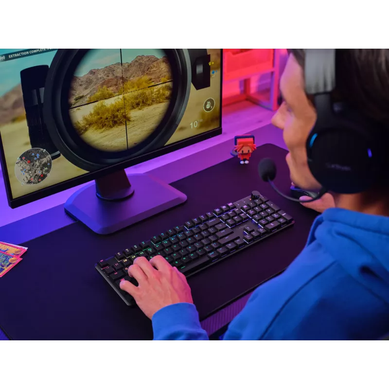 Teclado gaming Trust GXT 868 Torix USB + RF Wireless + Bluetooth QWERTY US English preto