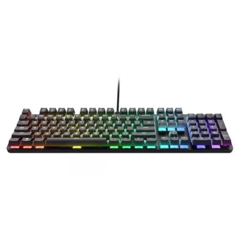 Trust GXT 871 Zora teclado mecânico para jogos, com fio USB, RGB, interruptores lineares Huano, QWERTY US, preto