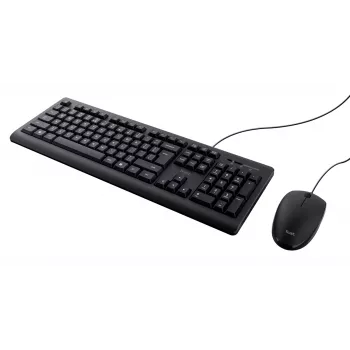Teclado Trust Primo, rato incluído, universal, USB, QWERTY, inglês dos EUA, preto