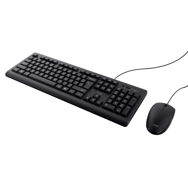 Teclado Trust Primo, rato incluído, universal, USB, QWERTY, inglês dos EUA, preto
