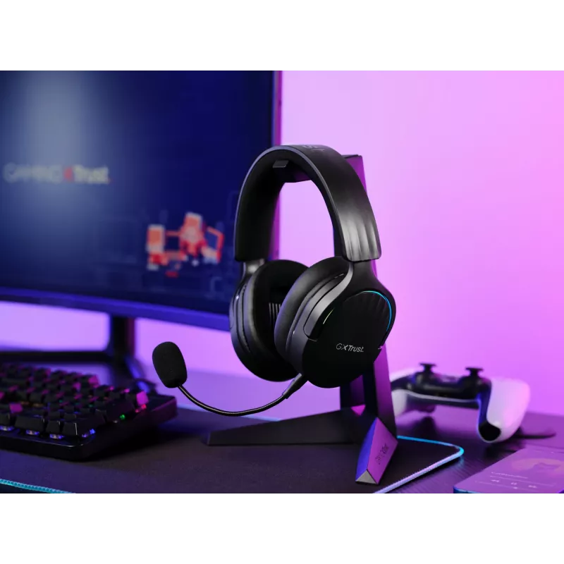 Headset Trust GXT 491 Fayzo com fios e sem fios head-band gaming USB Type-C Bluetooth preto