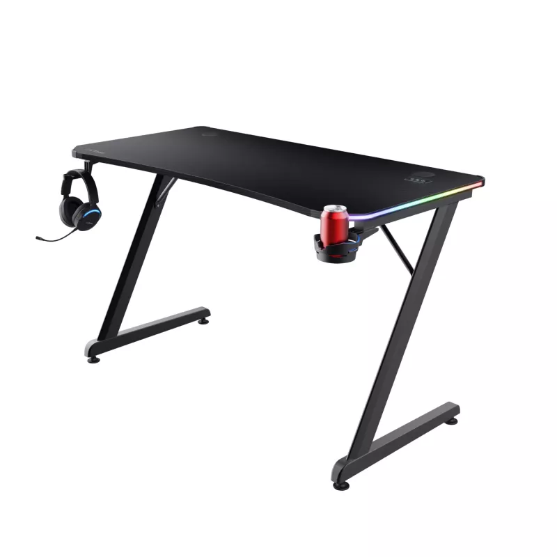 Mesa retangular TRUST GXT 709 LUMINUS preto 1200x600x740 mm