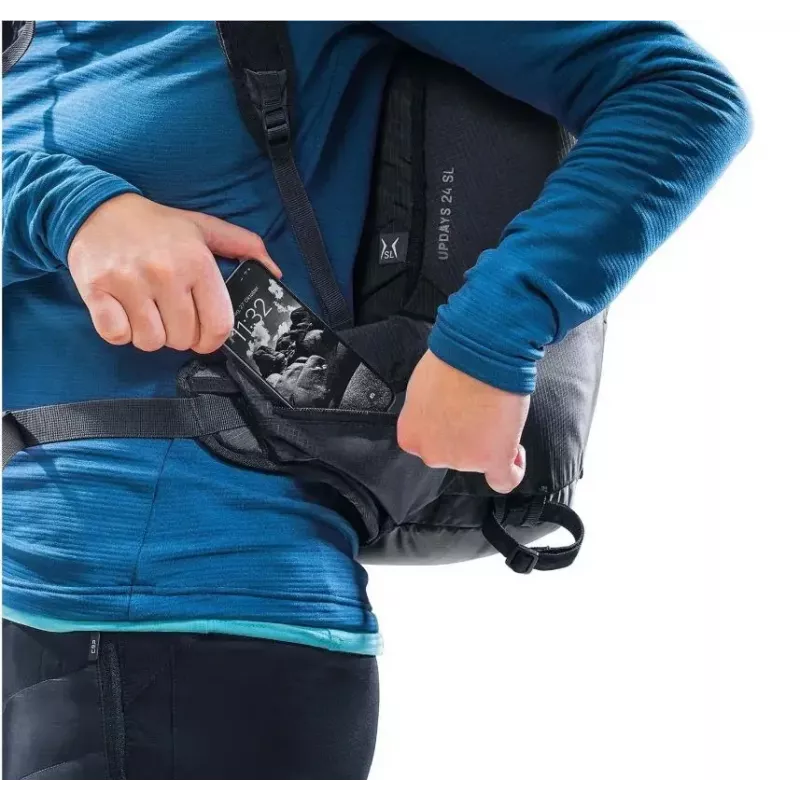 Mochila DEUTER Updays 24 SL – capacidade 24 L, formato mulher, Preto paraquedismo