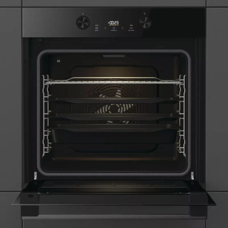 Forno elétrico de encastrar Gorenje G400 BPS6737E04DBG, 77 L, 3500 W, controlo tátil, pirólise, preto