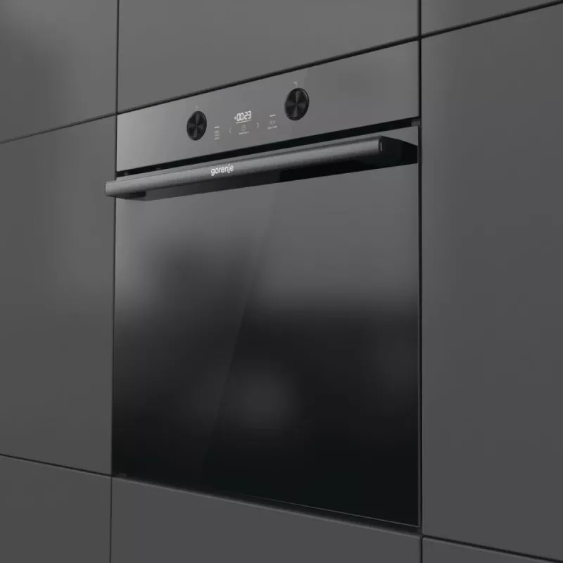 Forno elétrico de encastrar Gorenje G400 BPS6737E04DBG, 77 L, 3500 W, controlo tátil, pirólise, preto