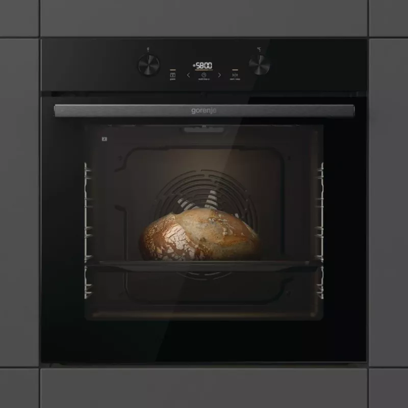Forno elétrico de encastrar Gorenje G400 BPS6737E04DBG, 77 L, 3500 W, controlo tátil, pirólise, preto